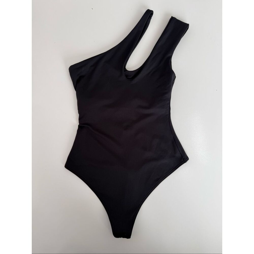 Alix NYC Cutout One Shoulder Thong Bodysuit S